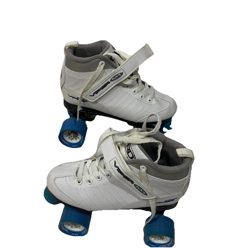Roller Derby Women's VIPER Speed Quad Skate/W Grip SZ-6 White/Blue. Model #U721W